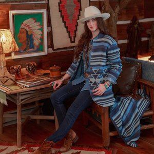 Tasha Polizzi Indigo Valley Serape Blazer